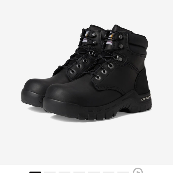 Carhartt Black Leather Work Boots with Padded Ankle - Picture 8 of 12